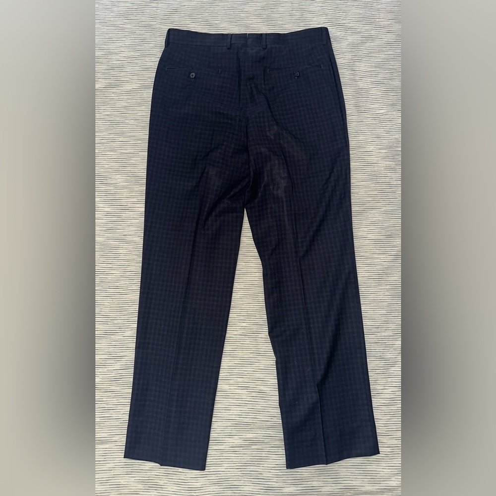 SANTORELLI Men’s Black Plaid Suit Pants